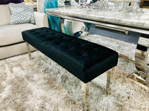 Majestic dining table bench - chrome legs