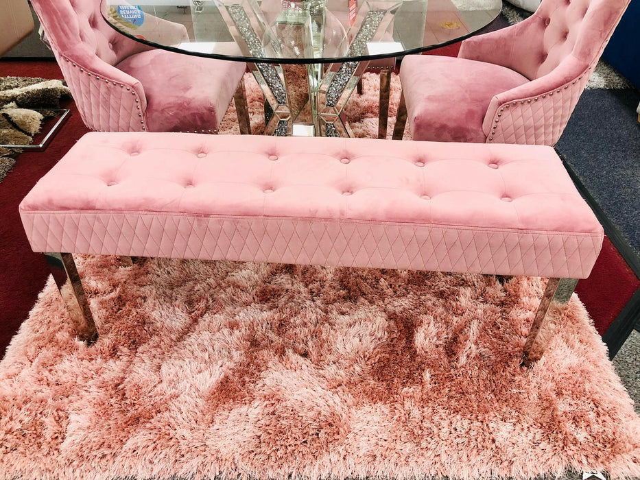 Majestic dining table bench - chrome legs