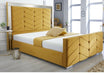 Luciana Mirrored Plush Velvet Bedframe