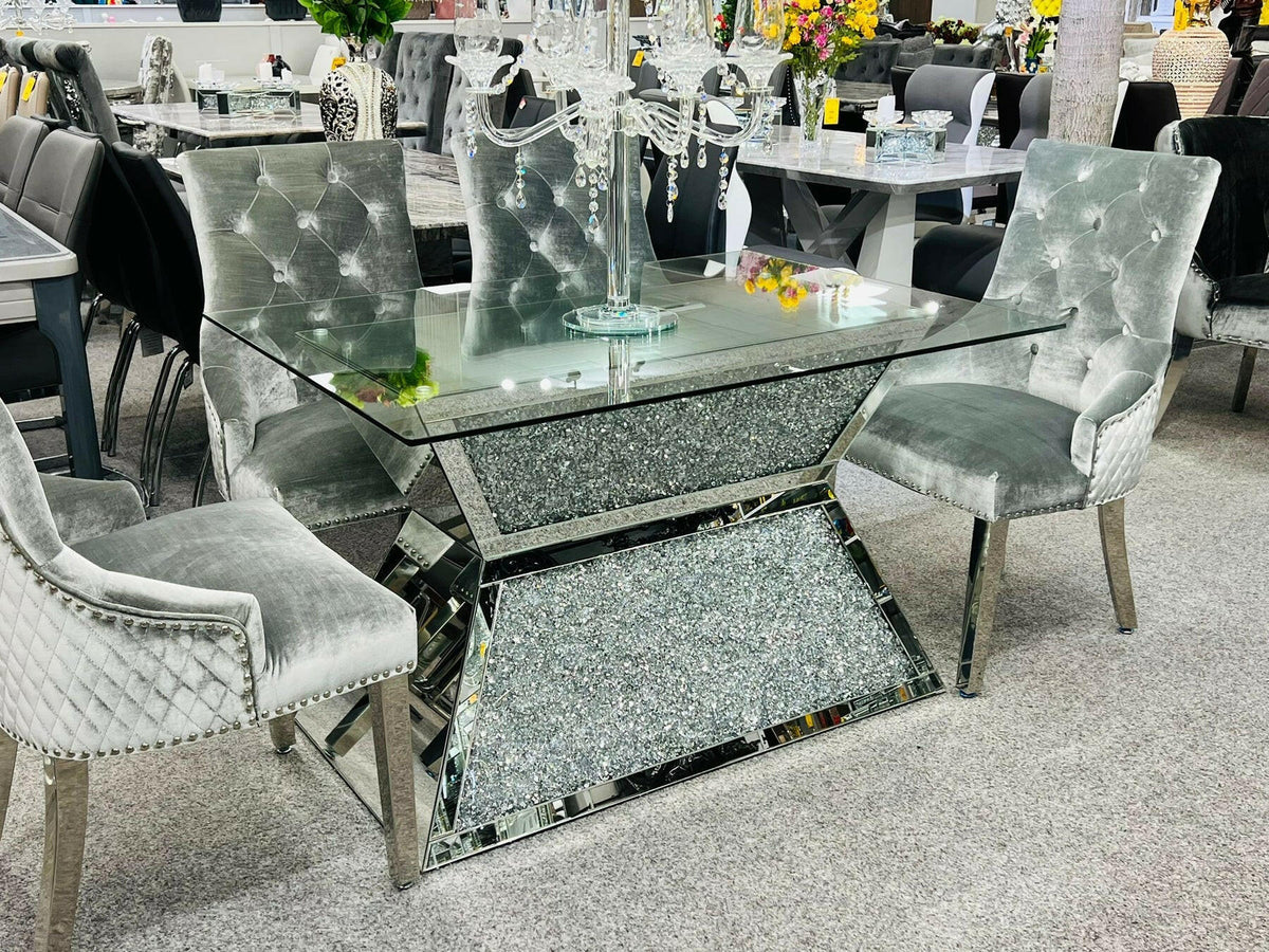 ROSE CRUSHED DIAMOND DINING TABLE Celebrity Interiors