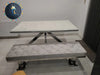 Karla White & Chrome Metal Finish Dining Table Only