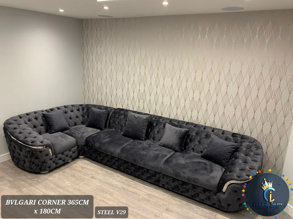 Bvlgari Corner Sofa Range Plush Velvet - Choose Combination