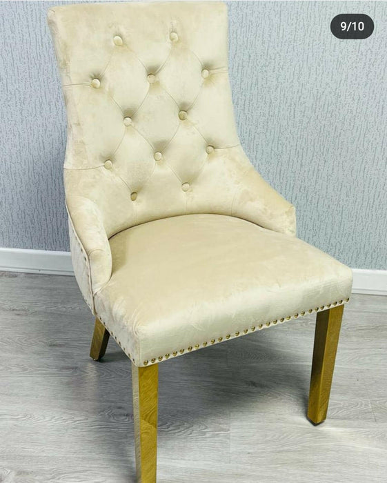 Majestic Velvet Dining Chair Gold Circle Knocker