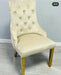Majestic Velvet Dining Chair Gold Circle Knocker
