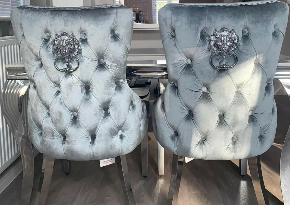 Sofia Black & Gold Marble Table + Victoria Dining Chairs
