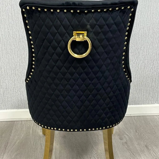 Majestic Velvet Dining Chair Gold Circle Knocker