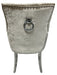 Parklane Mink Pewter Velvet dining chair with stainless legs