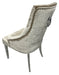 Parklane Mink Pewter Velvet dining chair with stainless legs