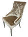 Parklane Mink Pewter Velvet dining chair with stainless legs