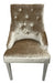 Parklane Mink Pewter Velvet dining chair with stainless legs
