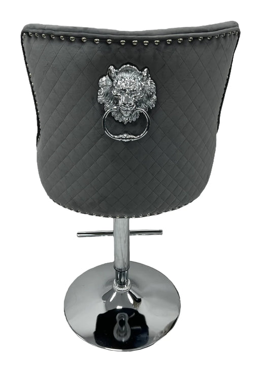 Mayfair Brushed Velvet Bar stool Lion Knocker