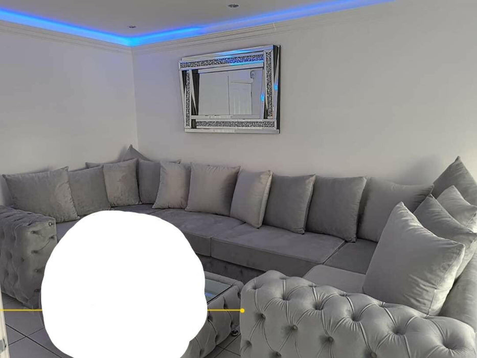 ASHTON FRENCH VELVET U SHAPE CORNER SOFA RANGE