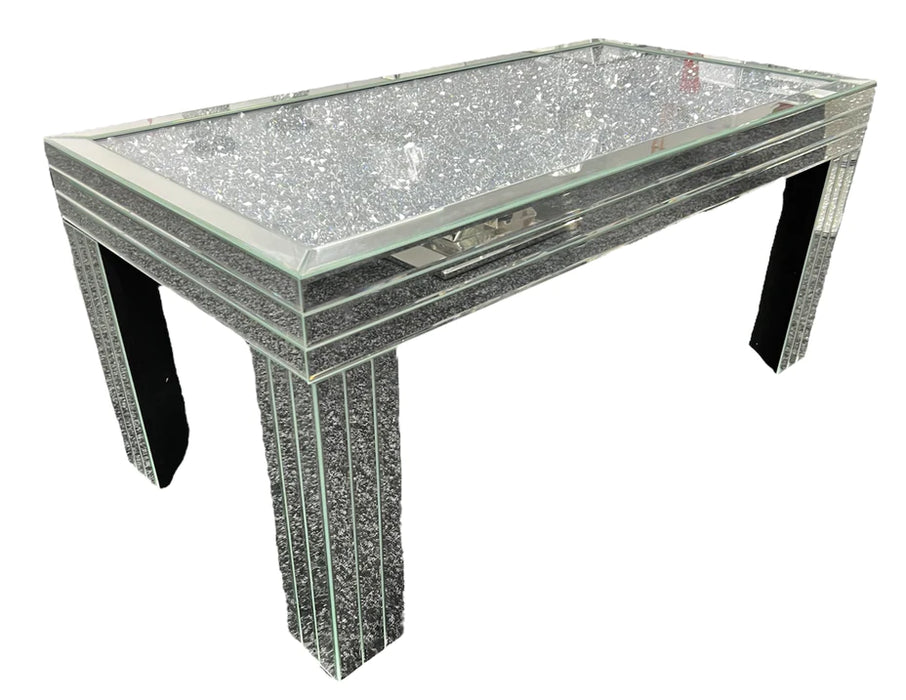 Crushed diamond mirrored coffee table Celebrity Interiors