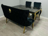 Regal Dining Set: Sofia Table, Victoria Lion Knocker Chairs, Victoria Dining Bench
