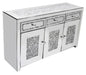 Roma Crushed diamond Door 3 Drawer Large Sideboard