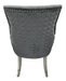Lexi Chair Grey Plush Velvet & Chrome Legs (plain checkered back)