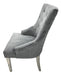 Lexi Chair Grey Plush Velvet & Chrome Legs (plain checkered back)