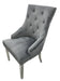 Lexi Chair Grey Plush Velvet & Chrome Legs (plain checkered back)
