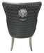 Lexi Chair Grey Leather & Chrome Legs - Lion Knocker