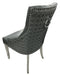 Lexi Chair Grey Leather & Chrome Legs - Round Knocker