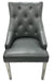 Lexi Chair Grey Leather & Chrome Legs - Round Knocker