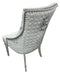 Lexi Chair Silver Shiny Pewter Velvet & Chrome Legs
