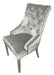 Lexi Chair Silver Shiny Pewter Velvet & Chrome Legs