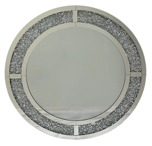 Crushed Diamond Round Wall Mirror 90cm