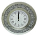 Round Crushed Diamond Mirrored clock 50cm