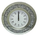 Round Crushed Diamond Mirrored clock 40cm