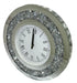 Round Crushed Diamond Mirrored clock 40cm