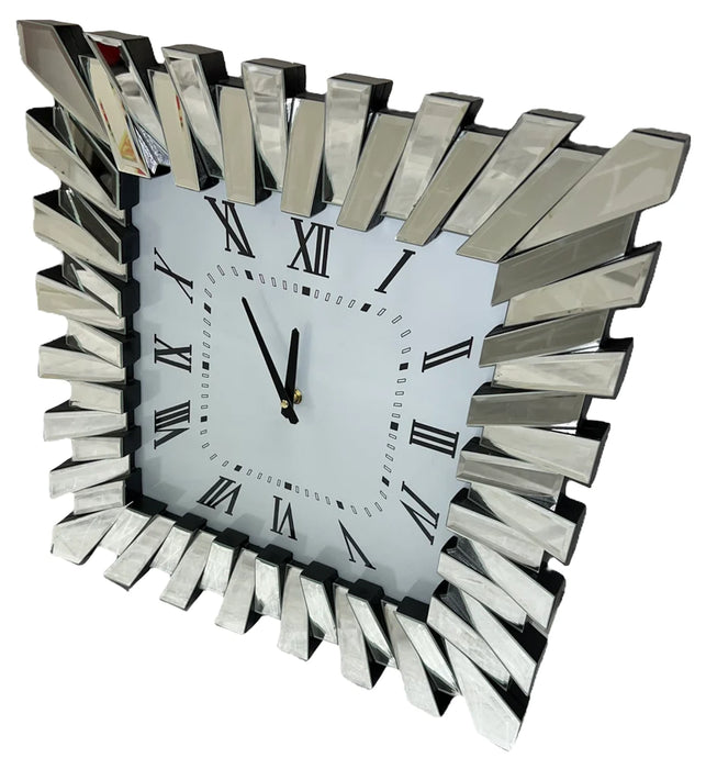 Starburst Square mirrored clock