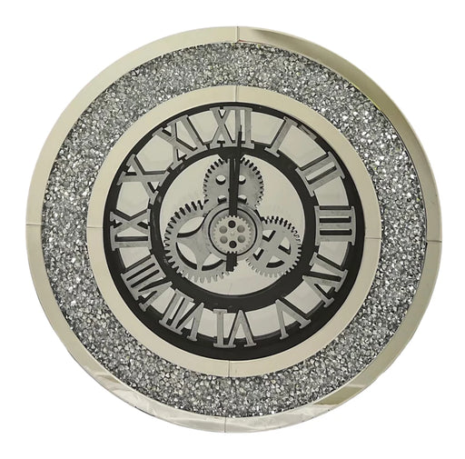 Crushed Diamond Mechanical Mirrored clock 75cm