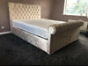 Crown Sleigh Crushed Velvet Bedframe