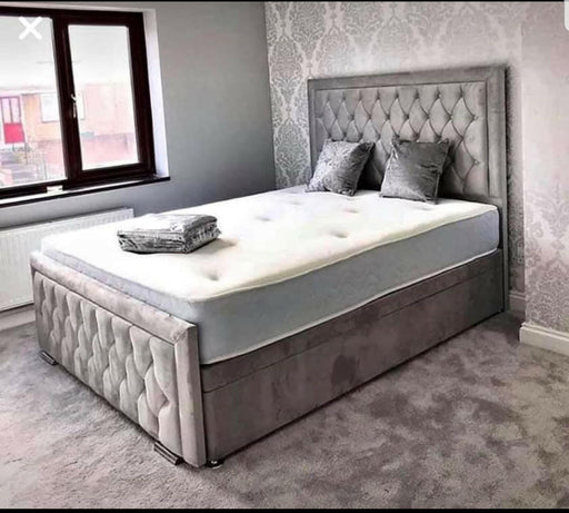 Arizona divan ottoman gas lift bed in plush velvet