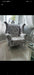 Crushed velvet wing chair