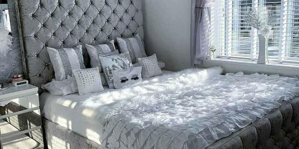 Florida crushed velvet shop bed