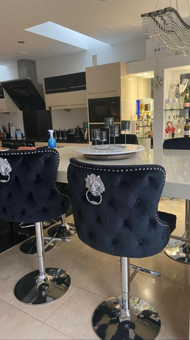 Valentino Luxury Lion Knocker Back Barstool