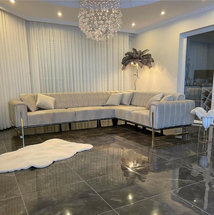 Genova corner sofa range in plush velvet