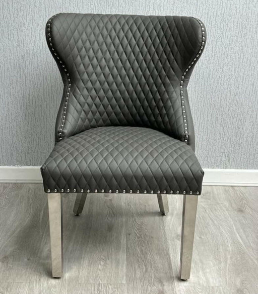 Valentino Black Velvet Dining Chairs Circle Knocker Gold Legs