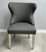 Valentino Black Velvet Dining Chairs Circle Knocker Gold Legs