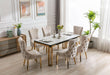Sorrento Sintered Stone Rectangle Dining Table + Victoria Velvet Dining Chairs