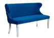 Valentino Velvet Fabric Dining Bench With Chrome Legs