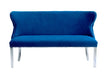 Valentino Velvet Fabric Dining Bench With Chrome Legs