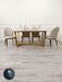 Lucien 1.8m Pandora Gold Sintered Stone Top & Sienna Leather Chairs