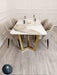 Lucien 1.8m Pandora Gold Sintered Stone Top & Astra Leather Chairs
