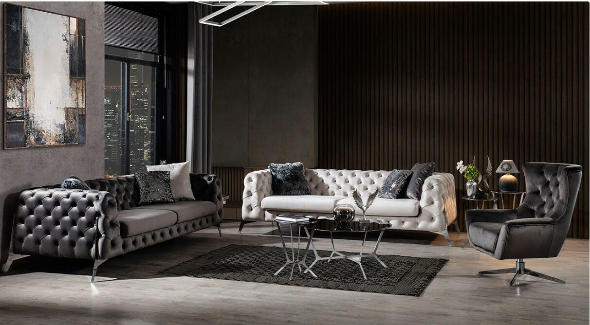 Hermes 3+2 sofa plush velvet