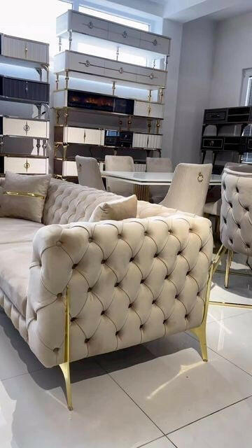 Hermes 3 Seater sofa plush velvet