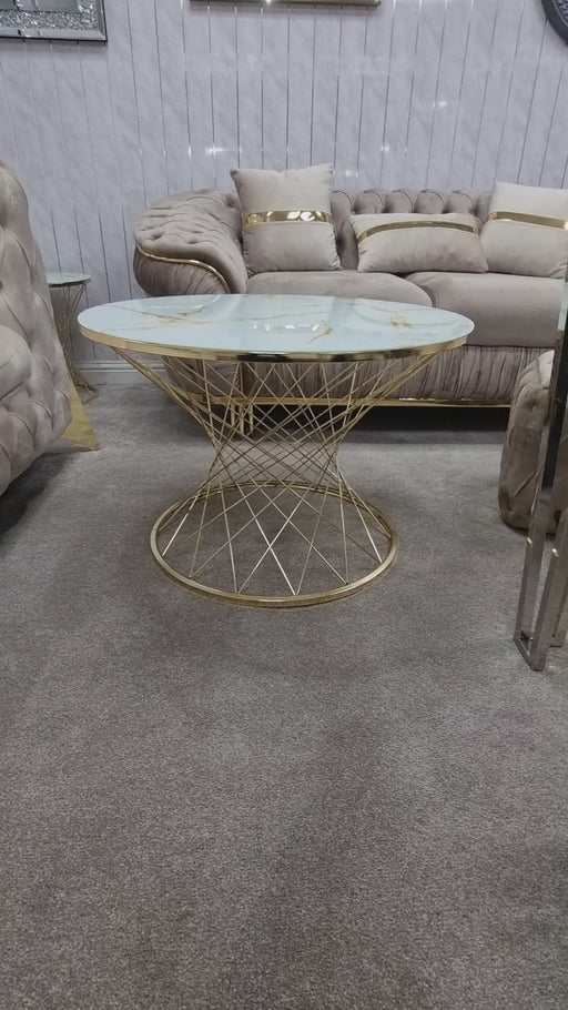 CLEMONT NEST OF TABLES 3+1 - CREAM AND GOLD
