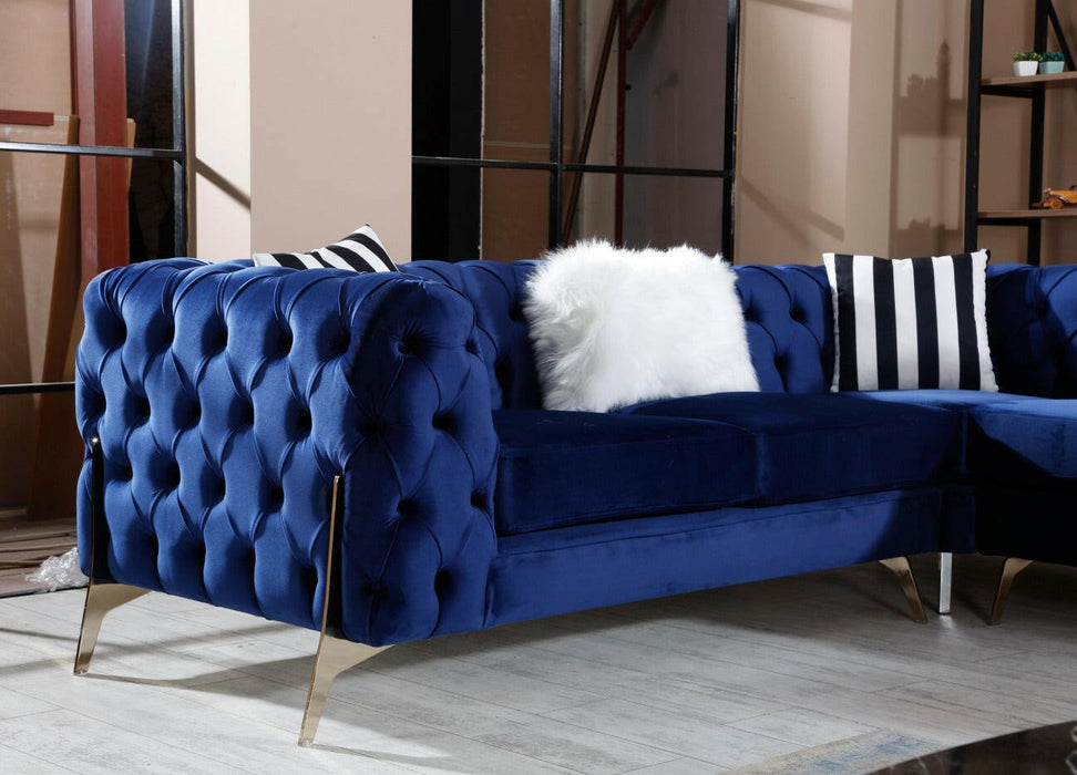 Hermes corner sofa plush velvet